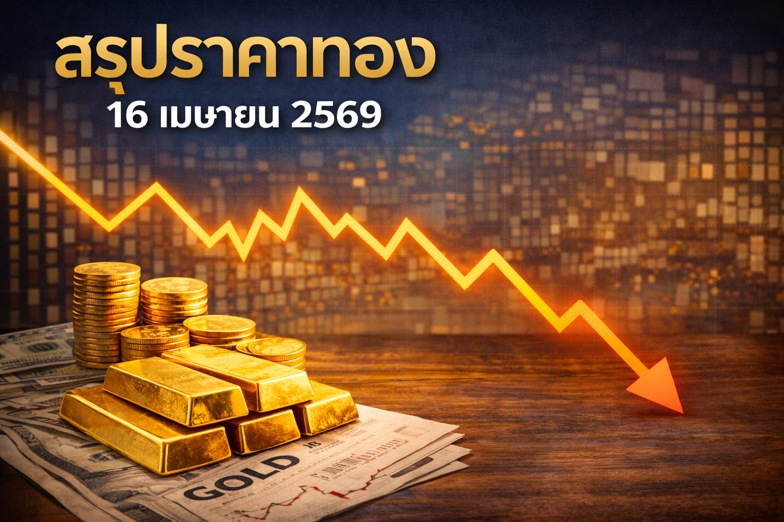 สรุปราคาทอง 16 เมษายน 2569 แกว่งตัวต่อเนื่องในกรอบสูง ตลาดยังผันผวนจากแรงซื้อขายระยะสั้น