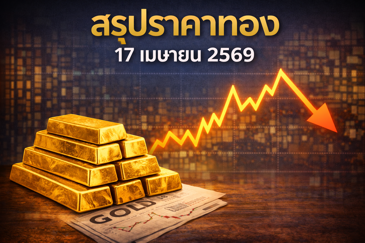 สรุปราคาทอง 17 เมษายน 2569 ราคาพุ่งแรงช่วงเปิด ก่อนแกว่งตัวผันผวนระหว่างวัน